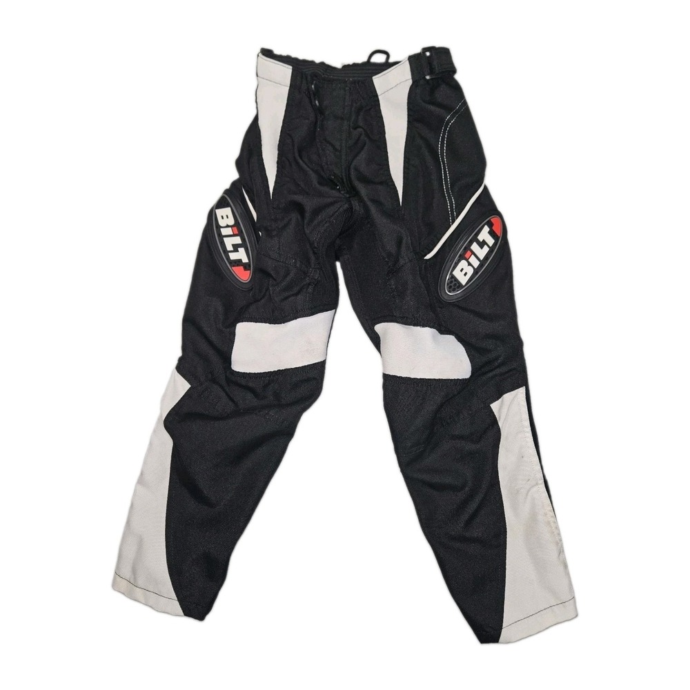 BILT‎ Youth Motocross Pants Black & White Protective Riding Gear Size 2Y